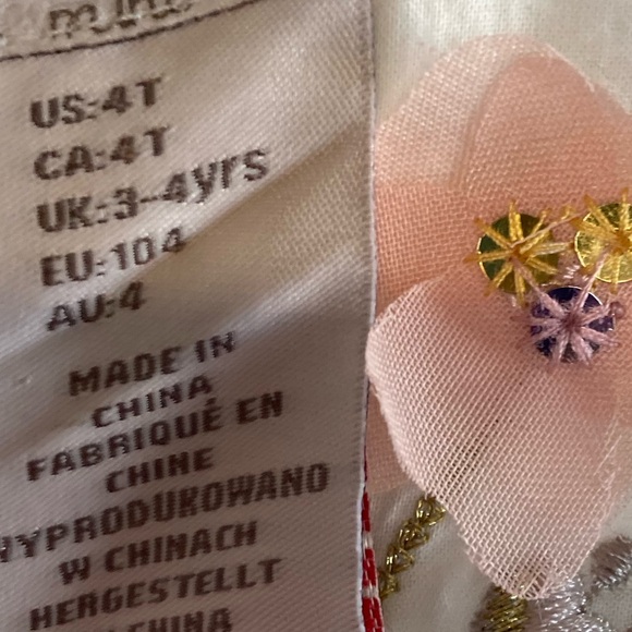 Girl’s 4T Catherine Malandrino White and Pink Dress - Picture 4 of 7